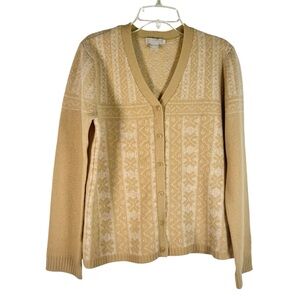 J Crew Lambswool Fair Isle Cardigan Sweater Button Front Size S